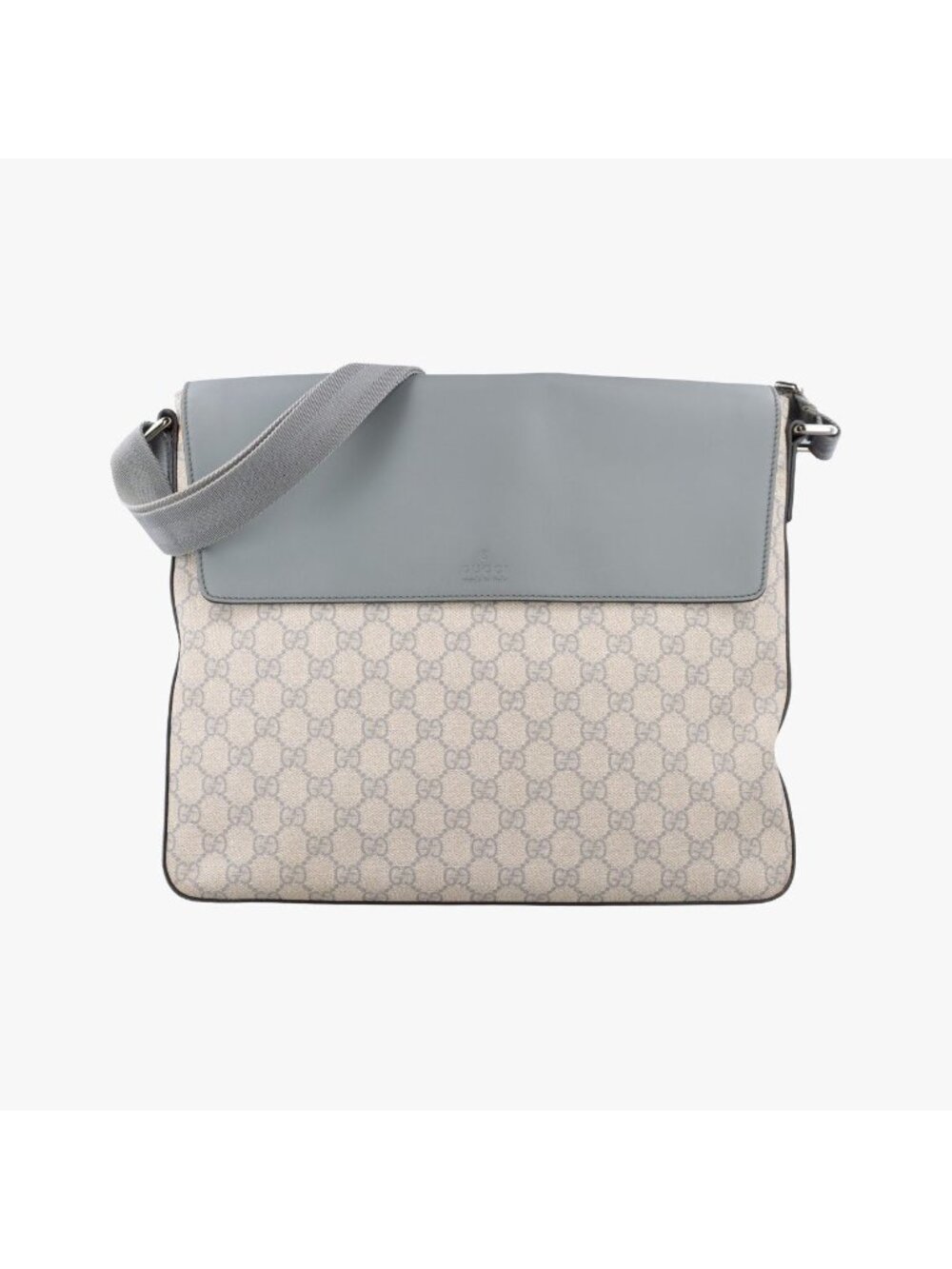 Gucci GG Supreme Messenger Beige Gray Leather